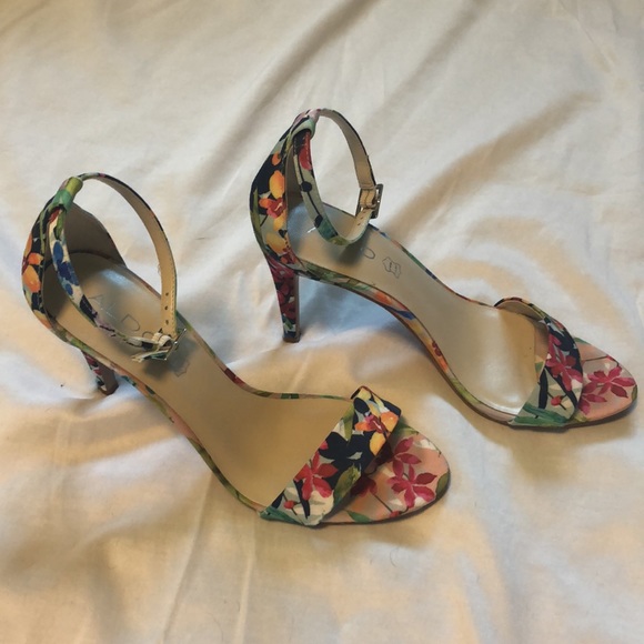 Aldo Floral Ankle Strap Heels 8.5 - Picture 3 of 12